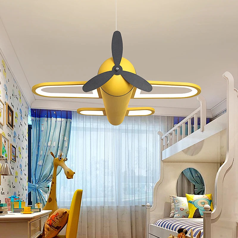 Modern LED plane chandelier for children's bedroom - vue 3 sur 10