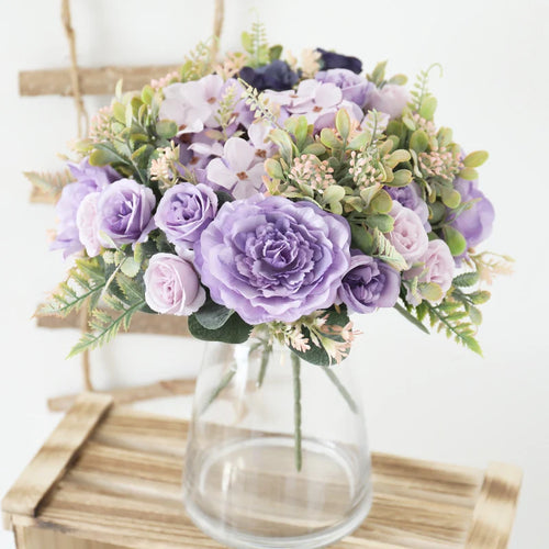 Artificial peony bouquet for weddings and decoration - vue 2 sur 12
