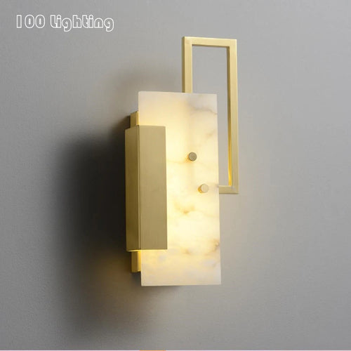 (80 days - 10 June) Modern rectangular LED wall light and gold base Aloise - vue 2 sur 2