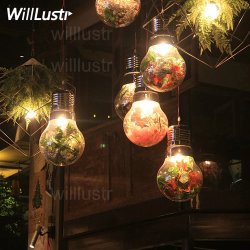 (may80d) Retro pendant light in the shape of a flowered bulb Mezzo