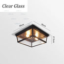 (may80d) Retro style ceiling light in metal and square glass Rahja