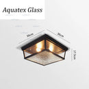 (may80d) Retro style ceiling light in metal and square glass Rahja