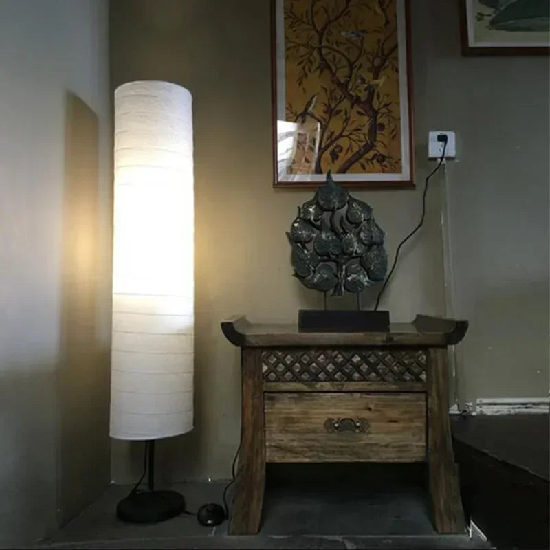 Nordic holmo design paper floor lamp on stand - vue 5 sur 8