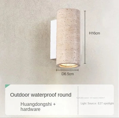 Wabi sabi travertine LED decorative indoor wall light - vue 8 sur 10