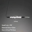 Glass pendant chandelier with LED lights for modern decor