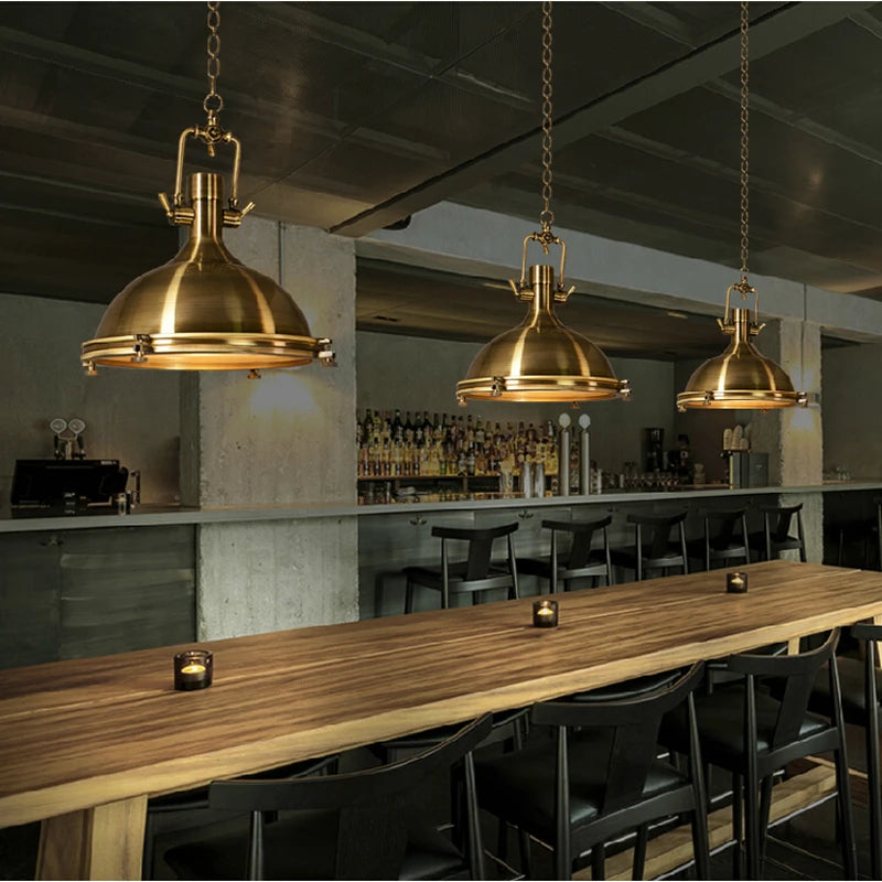 Retro metal pendant light for industrial interior decor