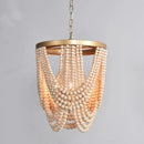 Retro wooden bead chandelier for interior decoration