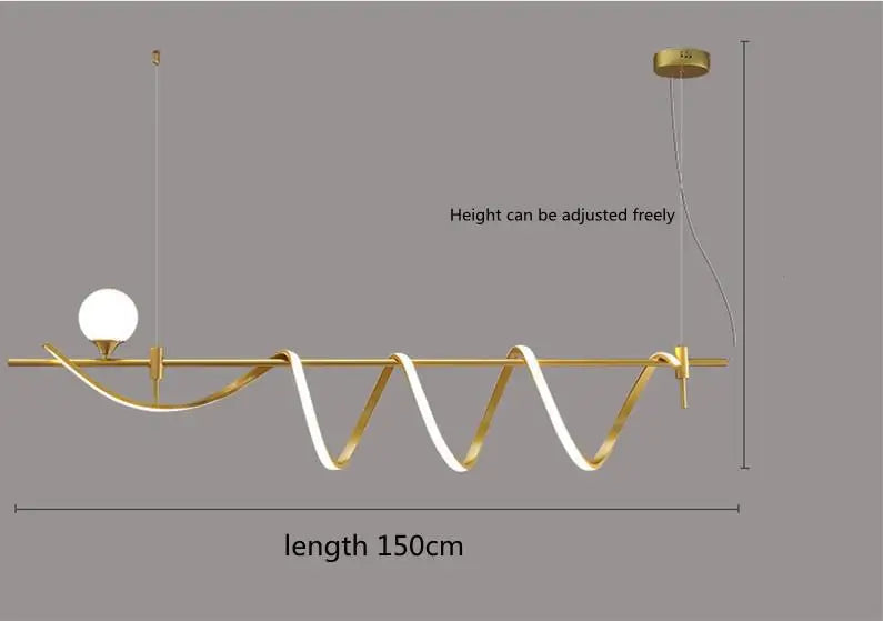 White glass-shaped chandelier with integrated LED lighting