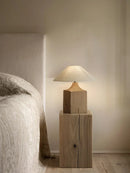 Japanese wabi-sabi style bedside lamp, luxury zen retro design