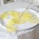 Set of artificial ginkgo, eucalyptus and holly leaves for floral decoration