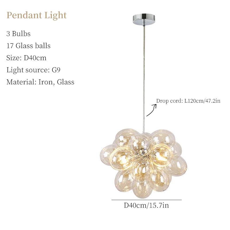 Modern moonriver glass pendant chandelier for decor