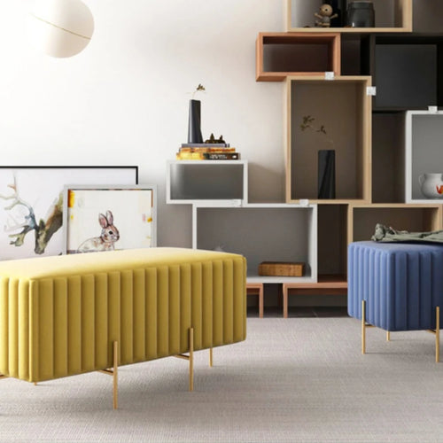 Nordic creative multifunctional velvet bench for living room and bedroom - vue 4 sur 16
