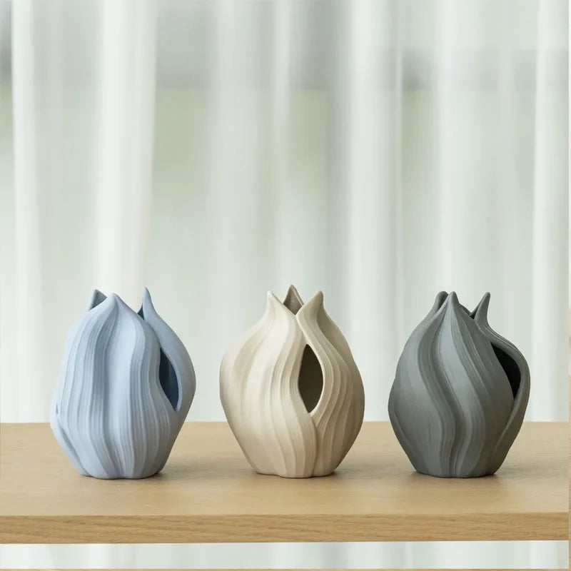 Nordic ceramic vase for decoration and floral arrangements