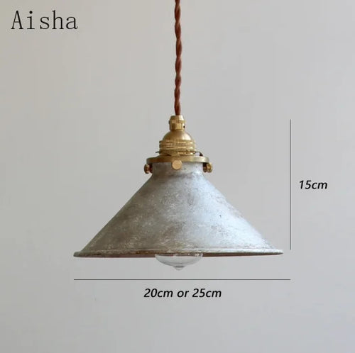 Retro brass pendant light in American country style for interior decor - vue 7 sur 9