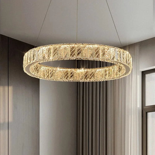 Modern crystal chandelier for elegant lighting - vue 4 sur 12