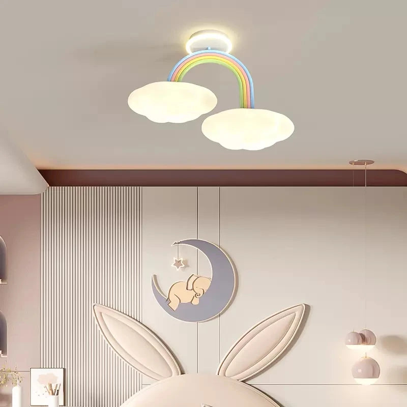 LED rainbow cloud ceiling light for children's room - vue 3 sur 7