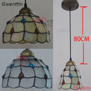 Tiffany stained glass pteris pendant light decorative indoor fixture