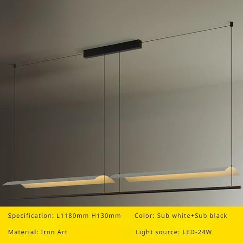 Modern nordic pendant light with long minimalist design - vue 9 sur 12