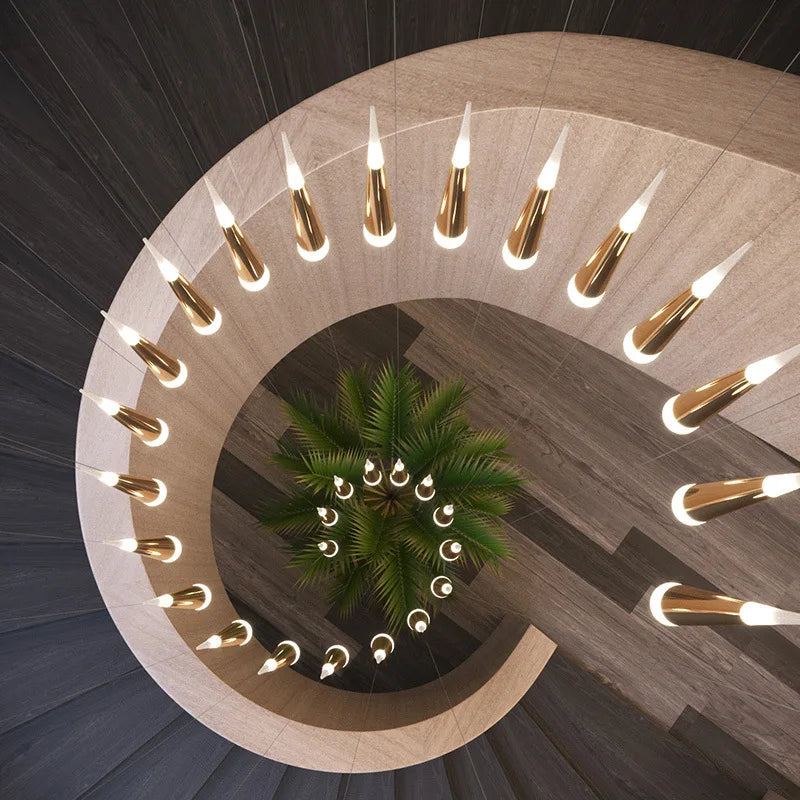 Modern minimalist LED chandelier for duplex staircase loft