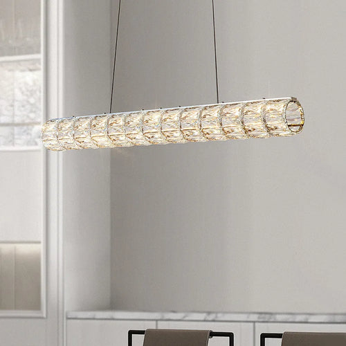 Modern crystal chandelier with simple and elegant pendant - vue 5 sur 10