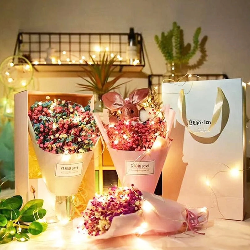 Set of 6 LED string lights for parties and Christmas