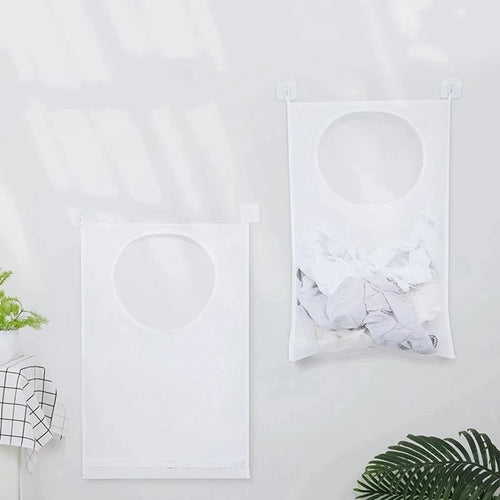 foldable laundry bag with hook for convenient storage - vue 5 sur 7