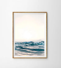 Ocean waves photographic poster marine landscape wall decor