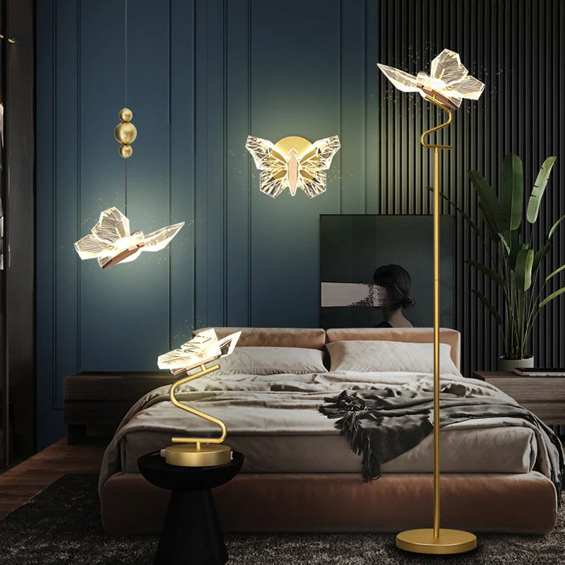 applique murale led papillon éclairage intérieur décoration moderne - vue 4 sur 9