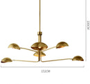 Retro copper chandelier with creative long arm industrial design