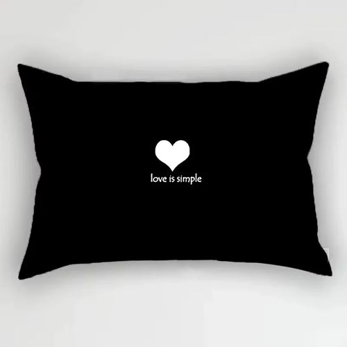 Black and white geometric marble cushion cover 30 x 50 cm