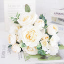 Artificial silk peony and hydrangea bouquet for wedding and home decoration