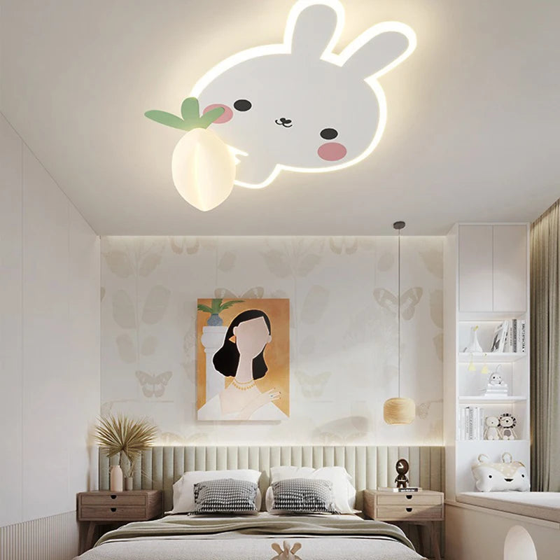 Cartoon animal ceiling light for children's room with remote control