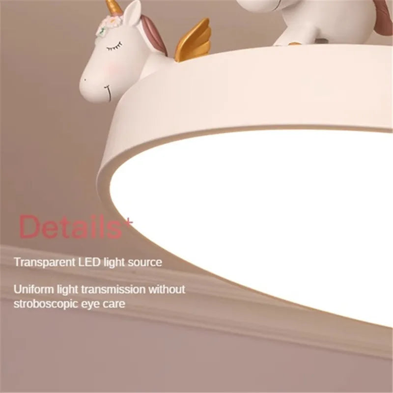 Unicorn ceiling light children's lamp resin decorative lighting - vue 6 sur 9