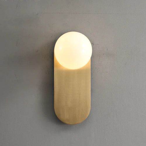Nordic gold copper wall light with LED glass globe - vue 5 sur 6