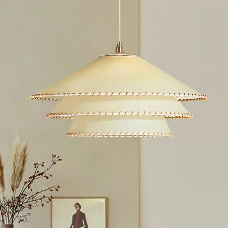 Nordic parchment pendant light for interior and shop decor