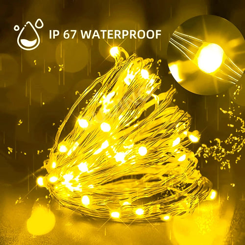 Waterproof battery LED fairy lights for festive decorations - vue 10 sur 10