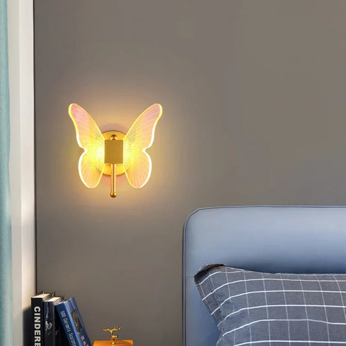 Nordic transparent butterfly LED chandelier - vue 5 sur 17