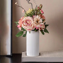 striped plastic vase for decorative flower arrangement