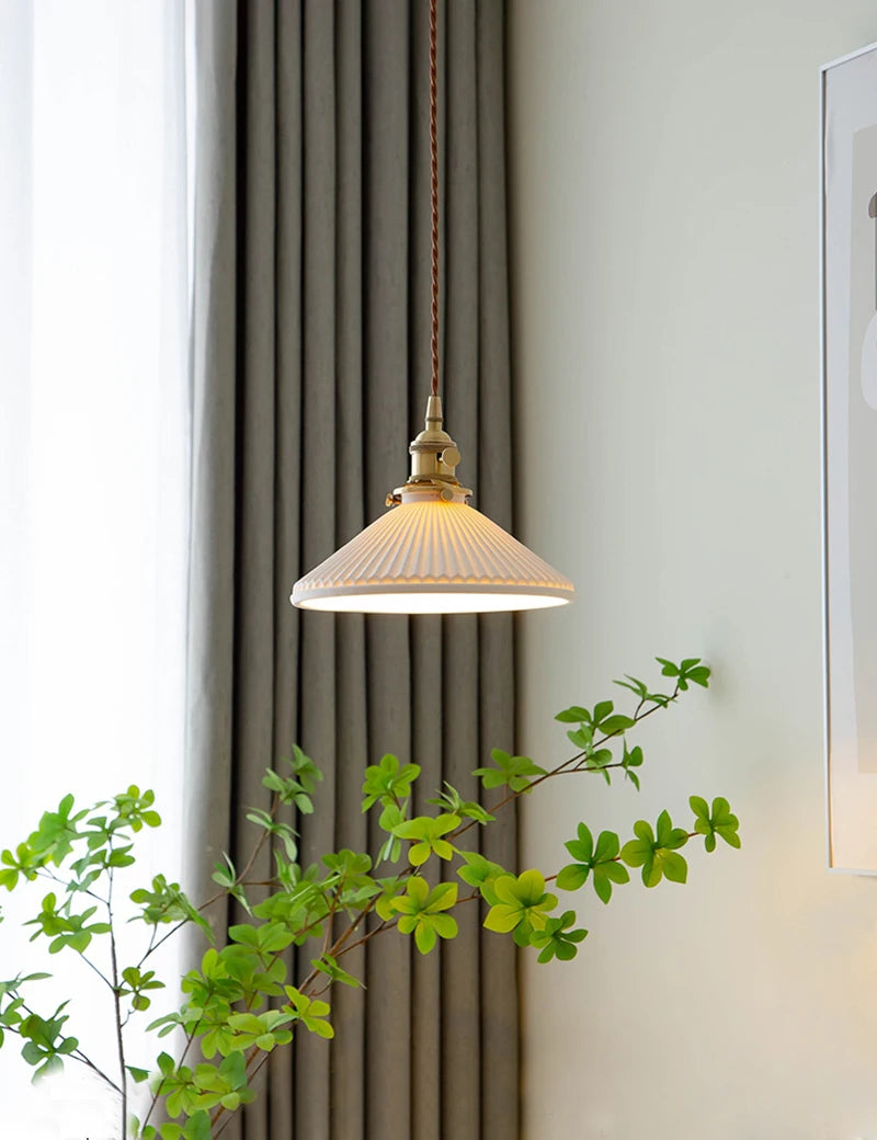 Japanese ceramic LED chandelier for kitchen, dining room, restaurant, bar, and bedside
