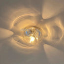 Bauhaus glass ceiling light with modern water ripple LED