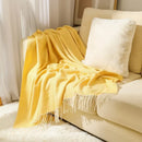 Nordic striped knitted throw for sofa or bed