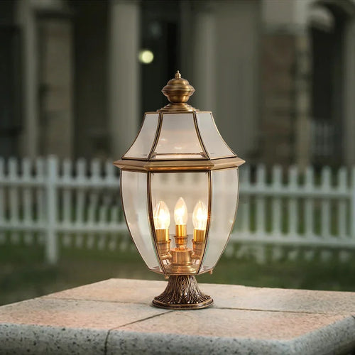 lampe de jardin classique en laiton éclairage extérieur étanche rétro - vue 6 sur 8