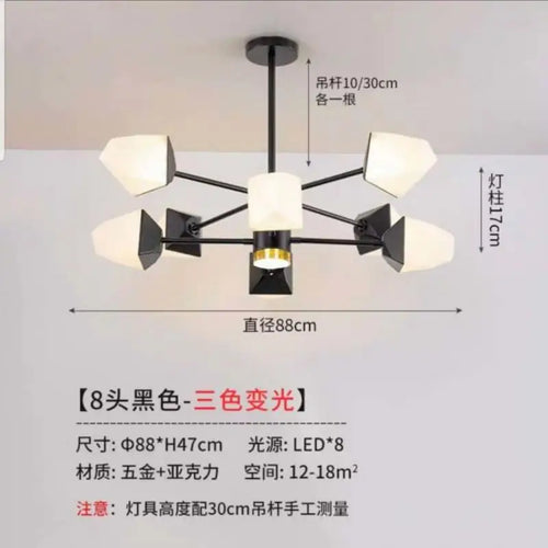 Modern LED chandelier for magical indoor lighting - vue 12 sur 11