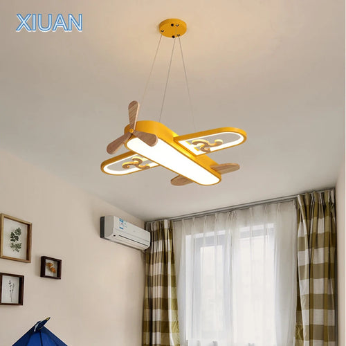 Children's suspended LED wall lights in wood and metal - vue 2 sur 18