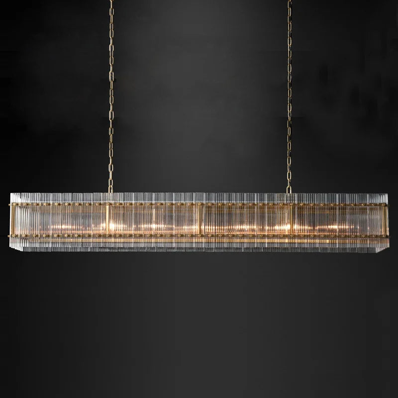 Rectangular crystal chandelier for luxury lighting - vue 4 sur 8