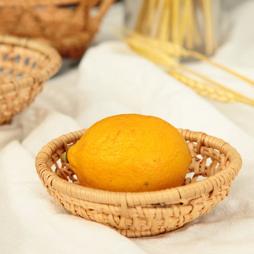 handwoven natural rattan storage basket for candy and snacks - vue 2 sur 10