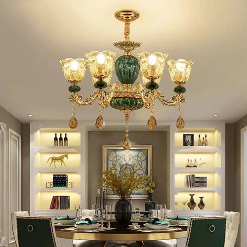 Light crystal chandelier for elegant and refined decor - vue 5 sur 15