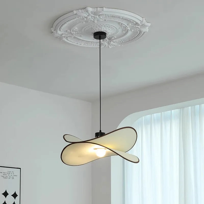 Modern wabi-sabi fabric pendant light for living room, dining room, bedroom, study - vue 9 sur 9