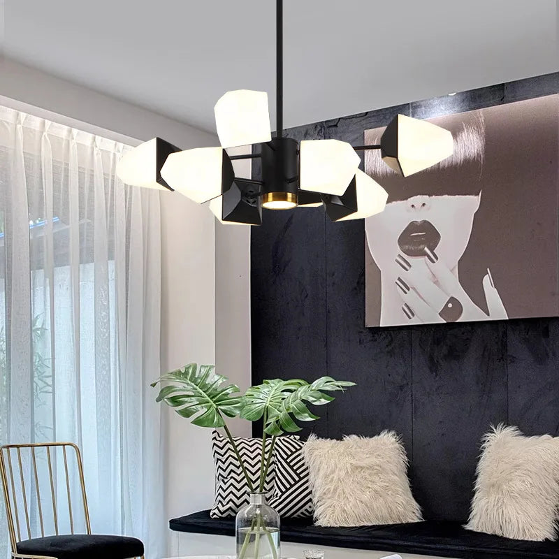 Modern LED chandelier for magical indoor lighting - vue 3 sur 11