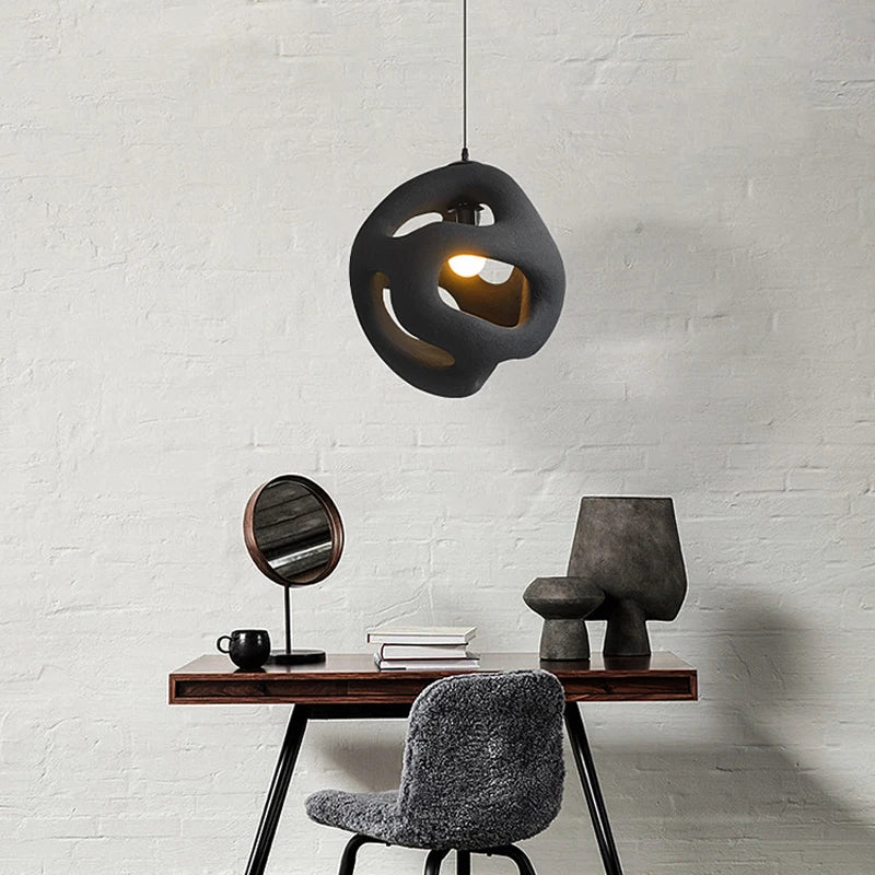 Nordic creative wabi-sabi LED pendant light for home, restaurant, and bar - vue 3 sur 9